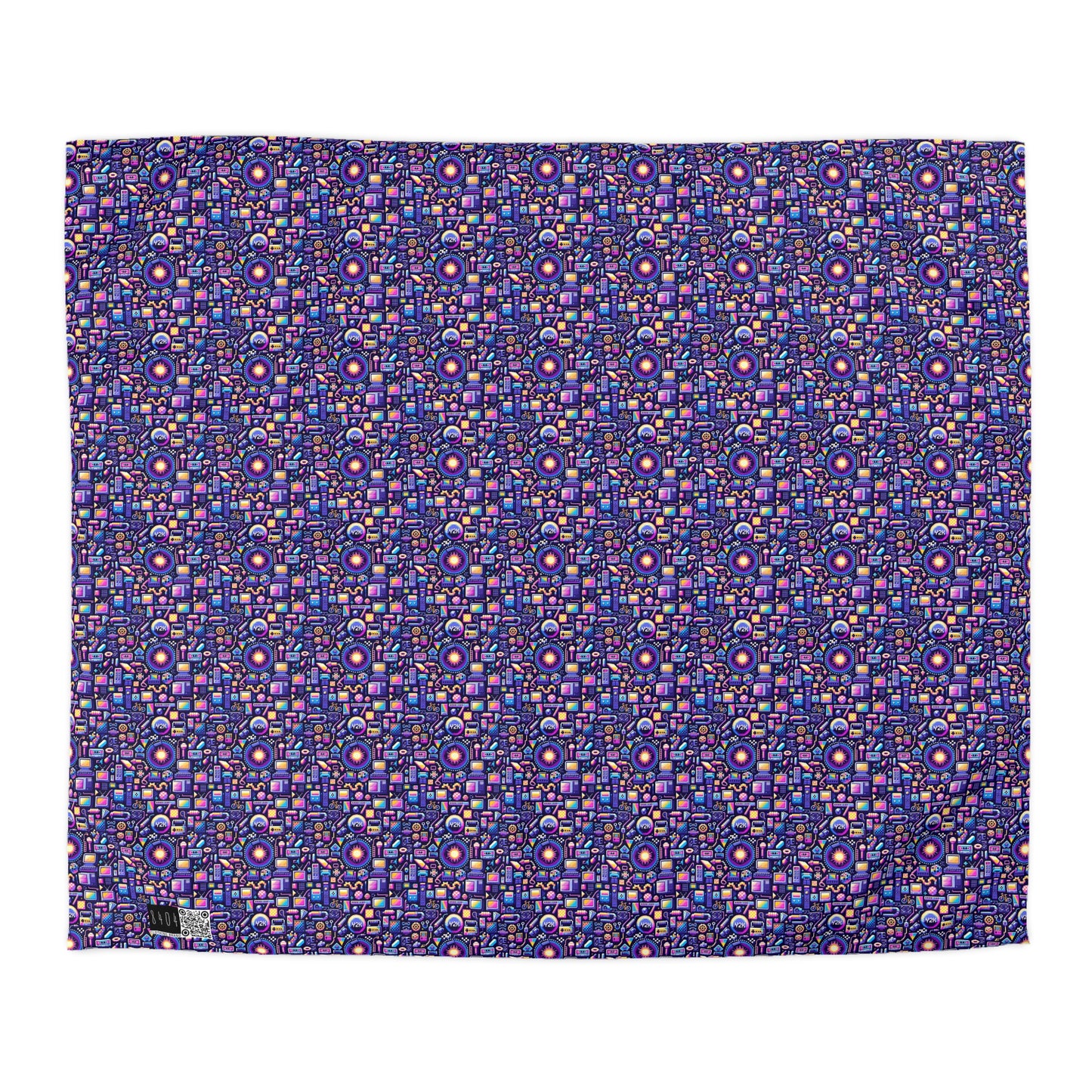 Digital Nostalgia Modern Retro Fusion Microfiber Duvet Cover - 8404 Design-64