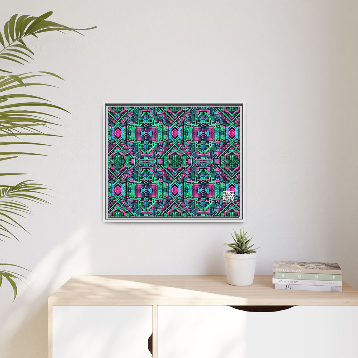 Digital Glitch Vibes Tech-Inspired Streetwear Matte Canvas, Framed (multi-Color) - 8404 Design-71 B