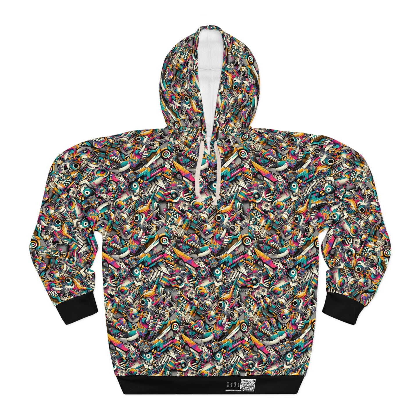 Urban Graffiti Fusion Eclectic Street Art Meets Modern Tech Culture Pullover Hoodie - 8404 Design-55