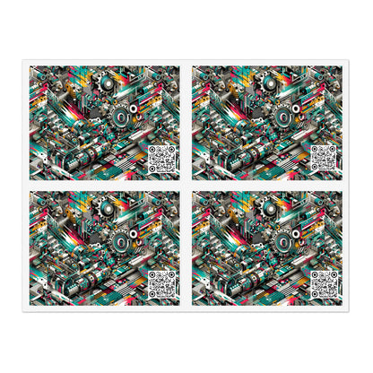 Urban Graffiti Fusion Eclectic Street Art Meets Modern Tech Culture Sticker Sheets - 8404 Design-51