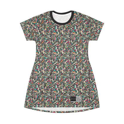 Digital Street Art Urban Street Style T-shirt Dress - 8404 Design-74