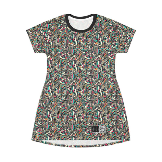 Digital Street Art Urban Street Style T-shirt Dress - 8404 Design-74