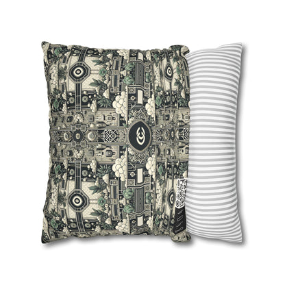 Cyber Garden Party Tech Garden Extravaganza Faux Suede Square Pillowcase - 8404 Design-54