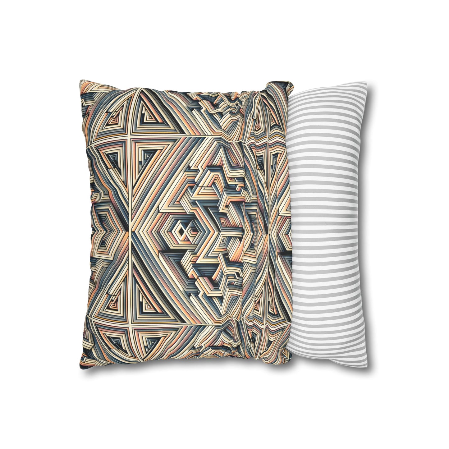 Tech Illusion Graphics Futuristic Artistry Faux Suede Square Pillowcase - 8404 Design-52