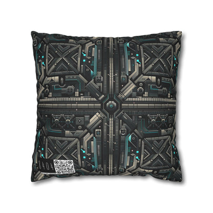 Tech Noir Futuristic Tech Aesthetic with a Dark Twist Spun Polyester Square Pillowcase - 8404 Design-59