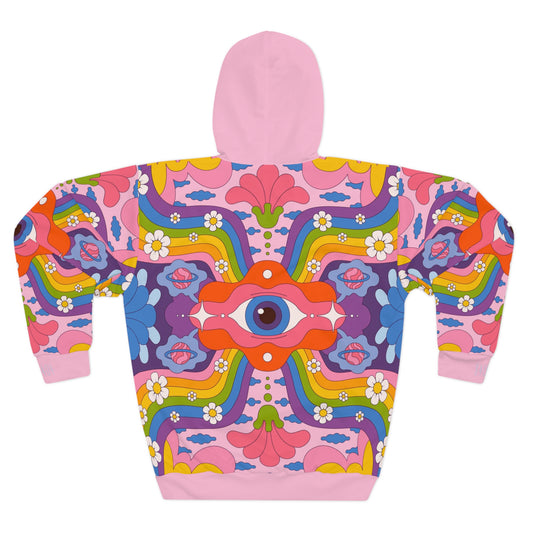 8404's Unisex Adult "the Eye of Trance in Pink" Fashion Pullover Hoodie