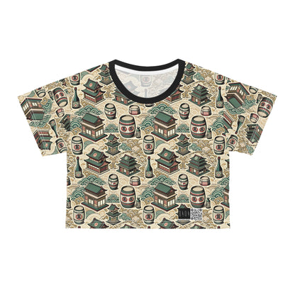 Cultural Artisanal Fusion Contemporary Cultural Elegance Crop Tee - 8404 Design-68
