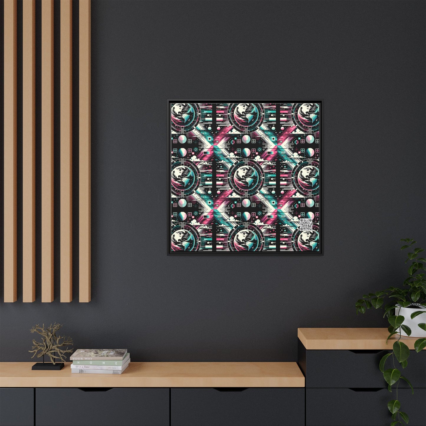 Digital Artistry Digital-native Streetwear Matte Canvas, Framed (multi-color) - 8404 Design-62 A