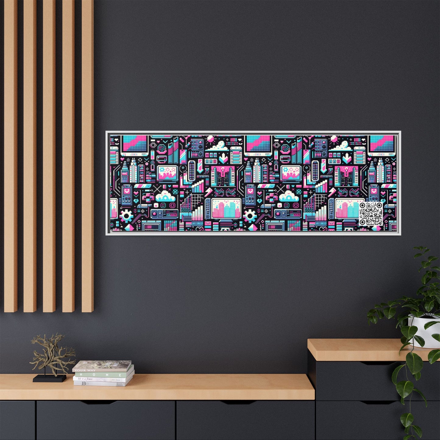 Digital Rebellion Youthful Streetwear with a Rebellious Digital Twist Matte Canvas, Framed (multi-color) - 8404 Design-71 B