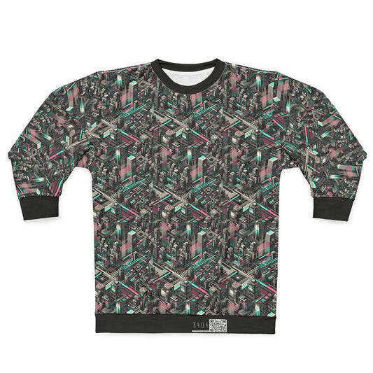 Digital Dreamland Tech-Inspired Streetwear Sweatshirt - 8404 Design-51