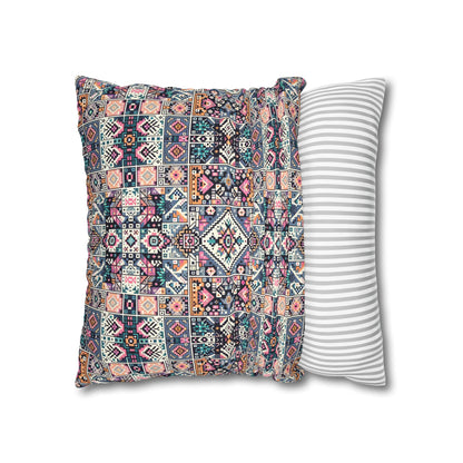 Spun Polyester Square Pillowcase - 8404 Design-02