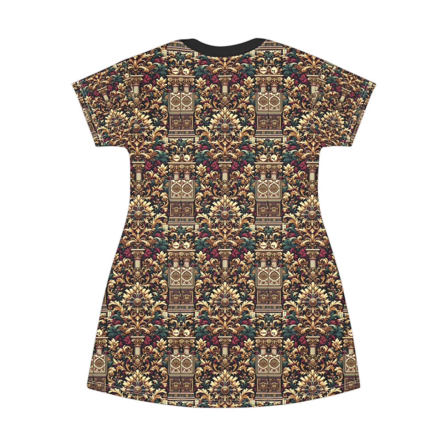 Digital Renaissance Modern Baroque Fusion T-Shirt Dress - 8404 Design-57