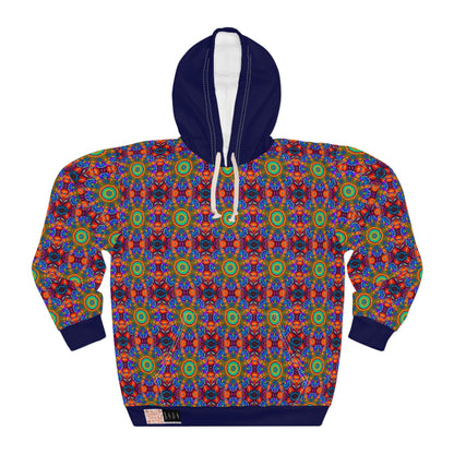 8404's Unisex Adult "flowers of Acid in Dark Blue" Fashion Pullover Hoodie
