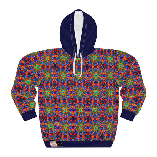 8404's Unisex Adult "flowers of Acid in Dark Blue" Fashion Pullover Hoodie