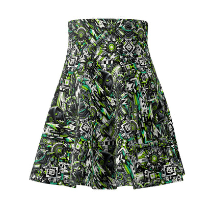 Graffiti Tech Fusion Bold Streetwear Fusion Women's Skater Skirt - 8404 Design-50