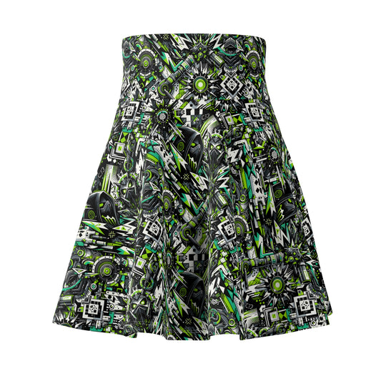 Graffiti Tech Fusion Bold Streetwear Fusion Women's Skater Skirt - 8404 Design-50