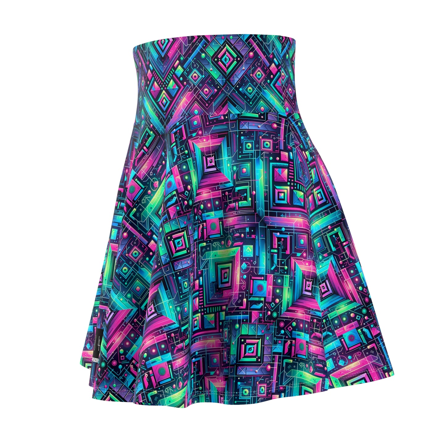 Tech-Infused Graphics Tech-Forward Streetwear Women's Skater Skirt - 8404 Design-52