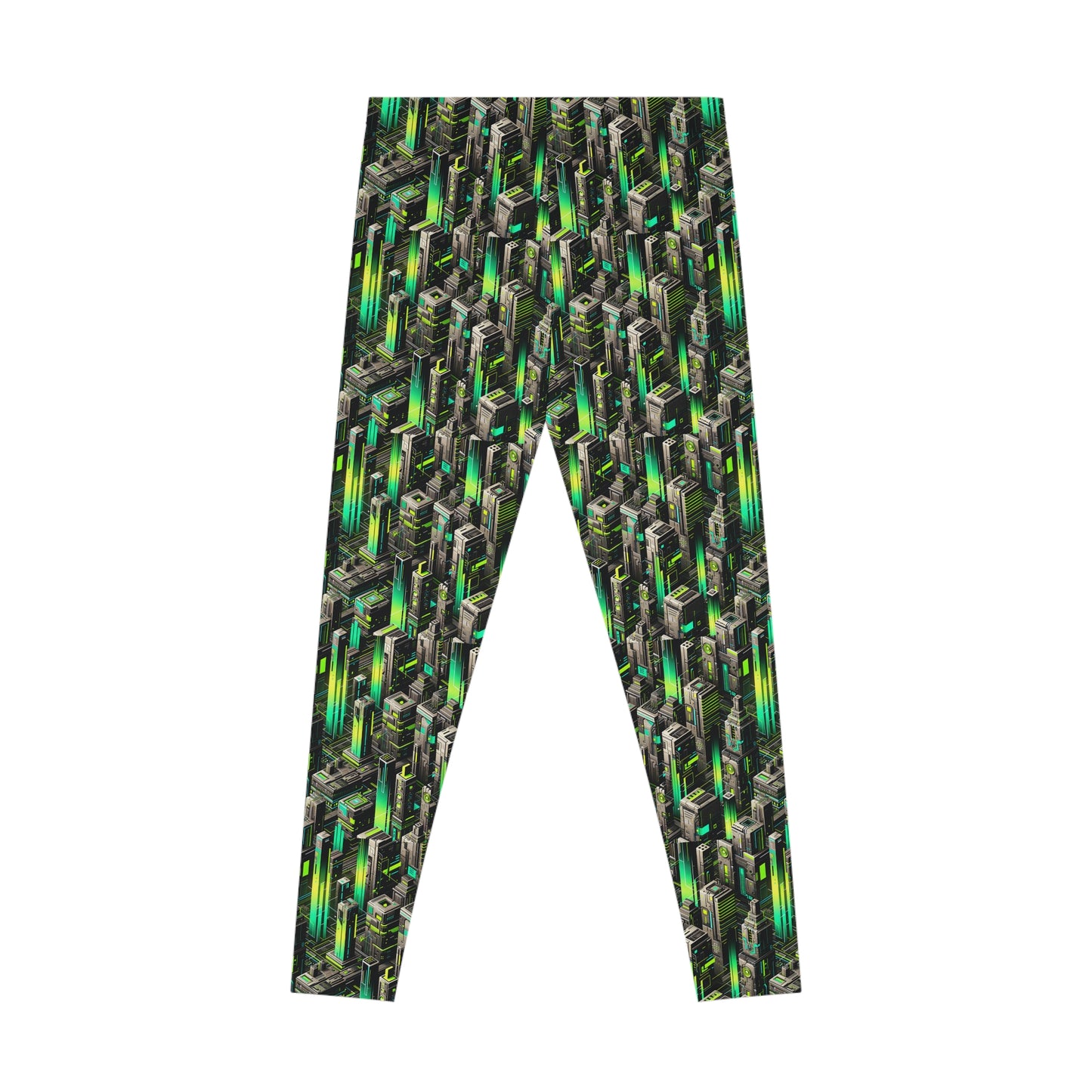 Digital Rebellion Tech-Forward Streetwear Stretch Leggings - 8404 Design-63