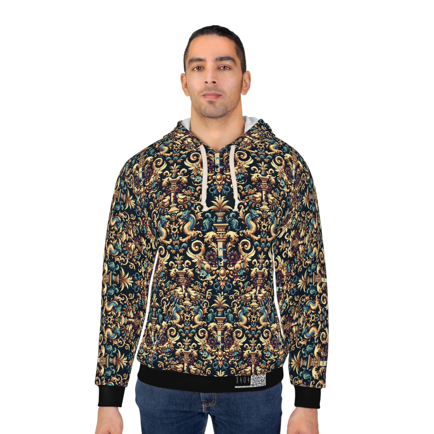 Digital Renaissance Modern Baroque Fusion Pullover Hoodie - 8404 Design-57