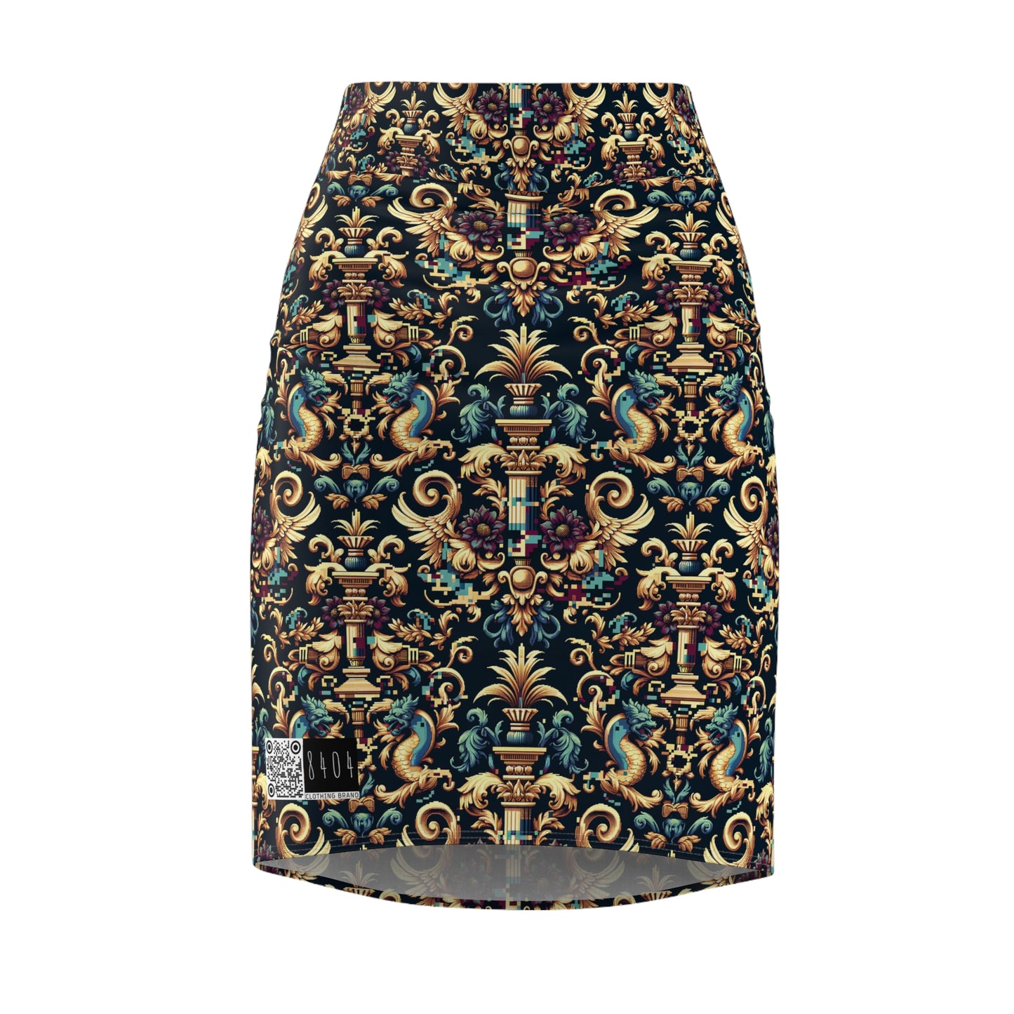 Digital Renaissance Modern Baroque Fusion Women's Pencil Skirt - 8404 Design-57