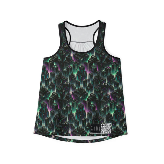 Tech Noir Aesthetics Tech-Forward Urban Dystopia Women's Tank Top - 8404 Design-44