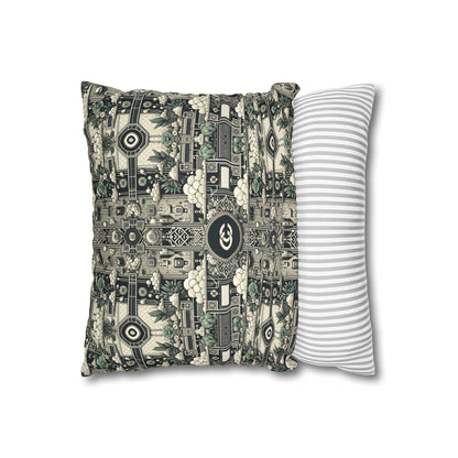Cyber Garden Party Tech Garden Extravaganza Faux Suede Square Pillowcase - 8404 Design-54
