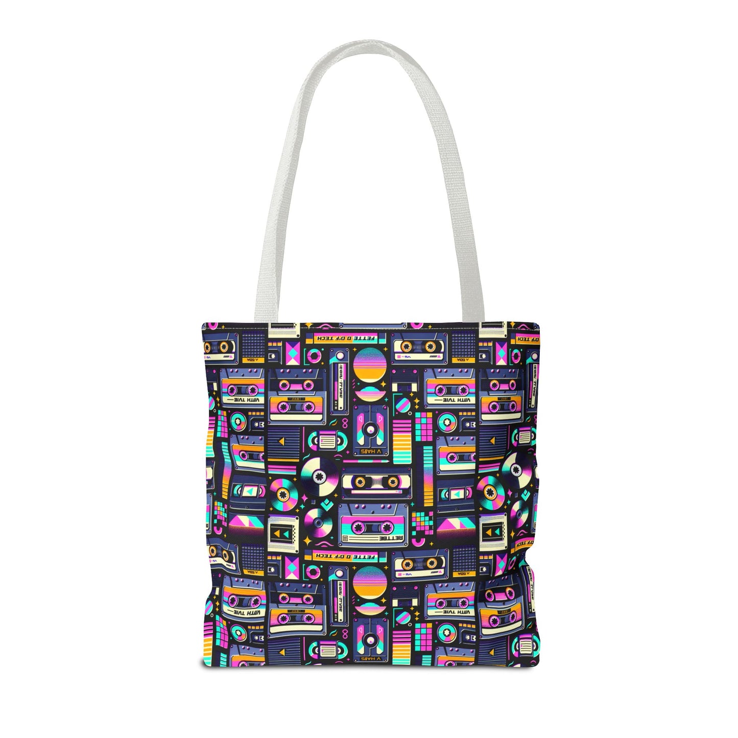 Digital Nostalgia Tech-Inspired Retro Fusion Tote Bag - 8404 Design-48