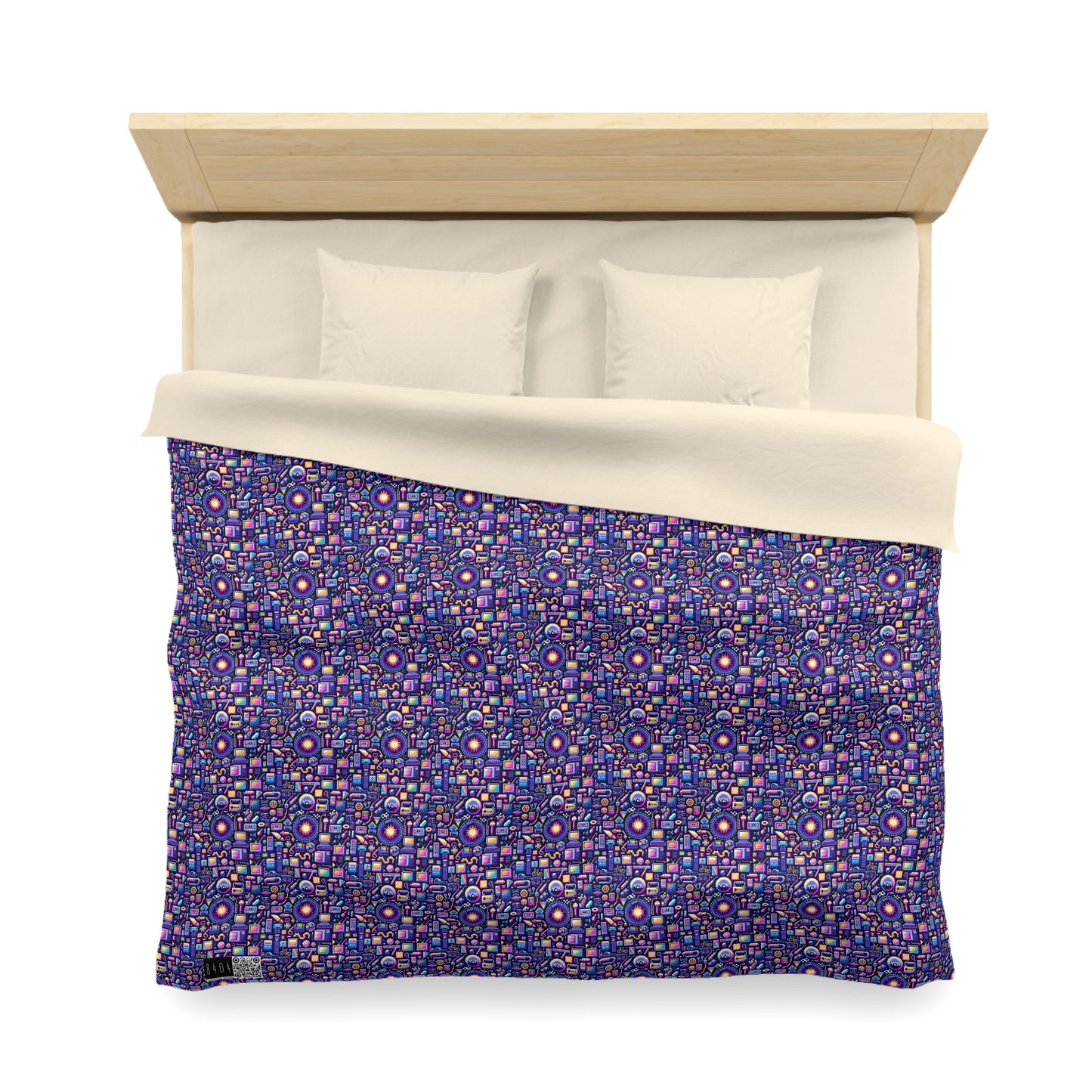 Digital Nostalgia Modern Retro Fusion Microfiber Duvet Cover - 8404 Design-64
