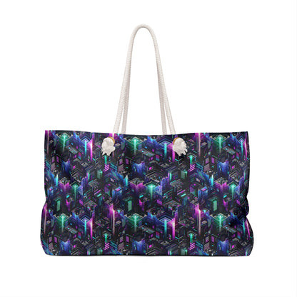 Tech Noir Graphics Futuristic Tech Aesthetics Weekender Bag - 8404 Design-55