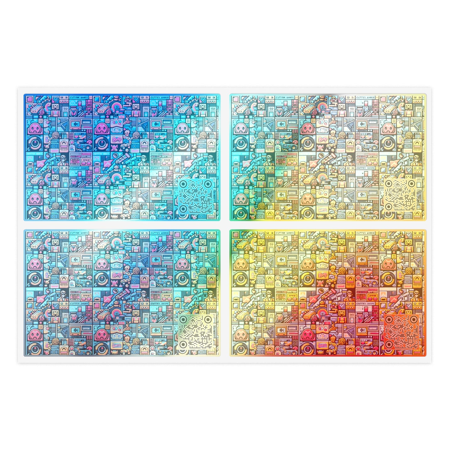 Digital Pop Culture Mashup Maximalist Pop Sticker Sheet - 8404 Design-47