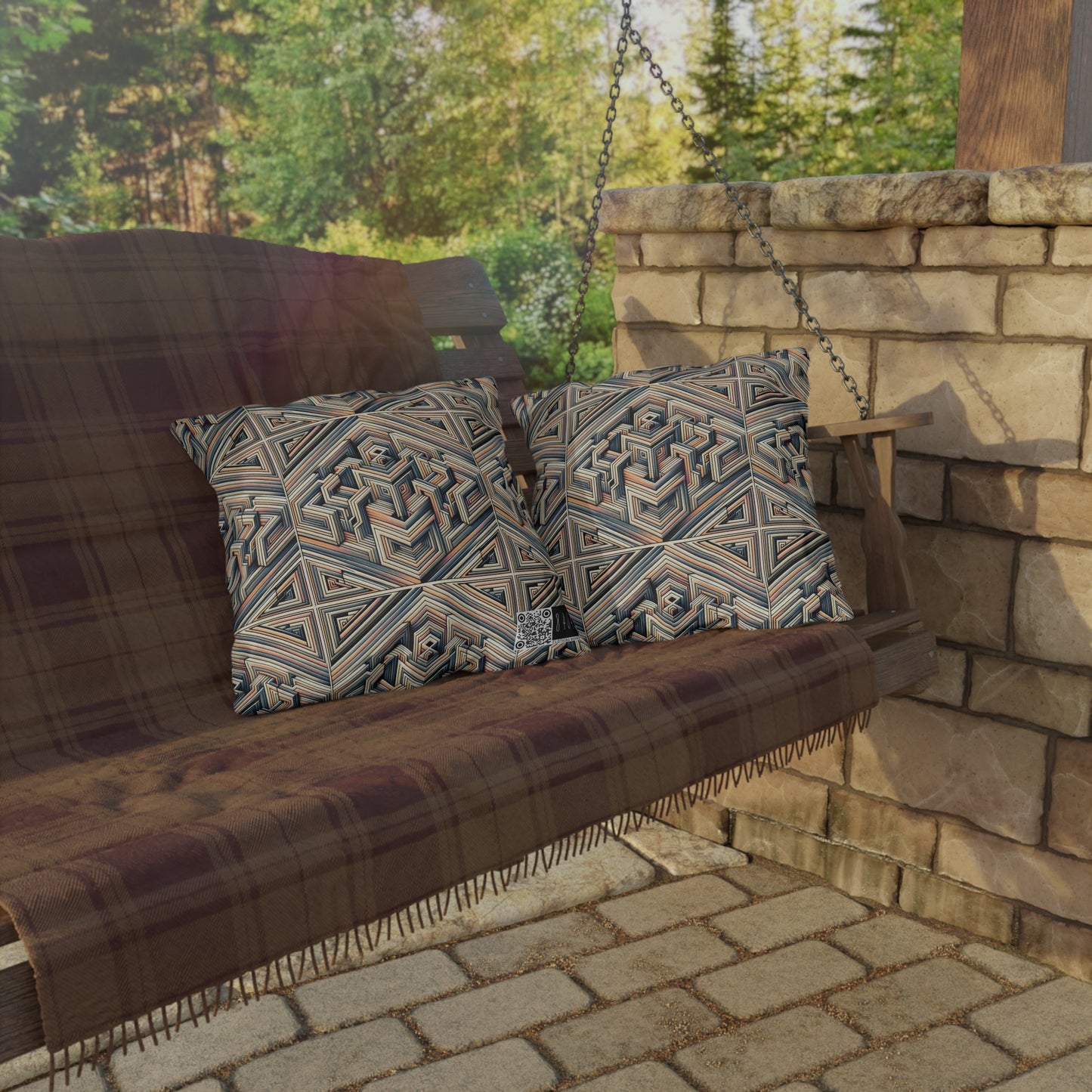 Tech Illusion Graphics Futuristic Artistry Outdoor Pillow - 8404 Design-52