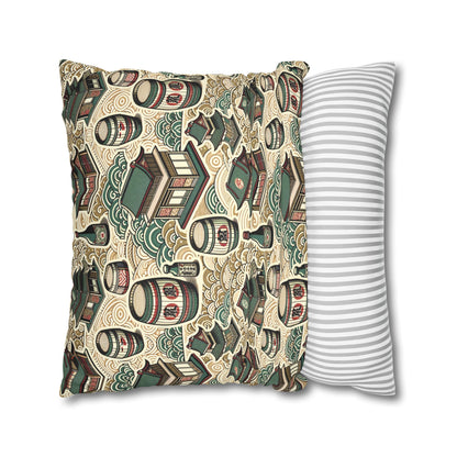 Cultural Artisanal Fusion Contemporary Cultural Elegance Faux Suede Square Pillowcase - 8404 Design-68