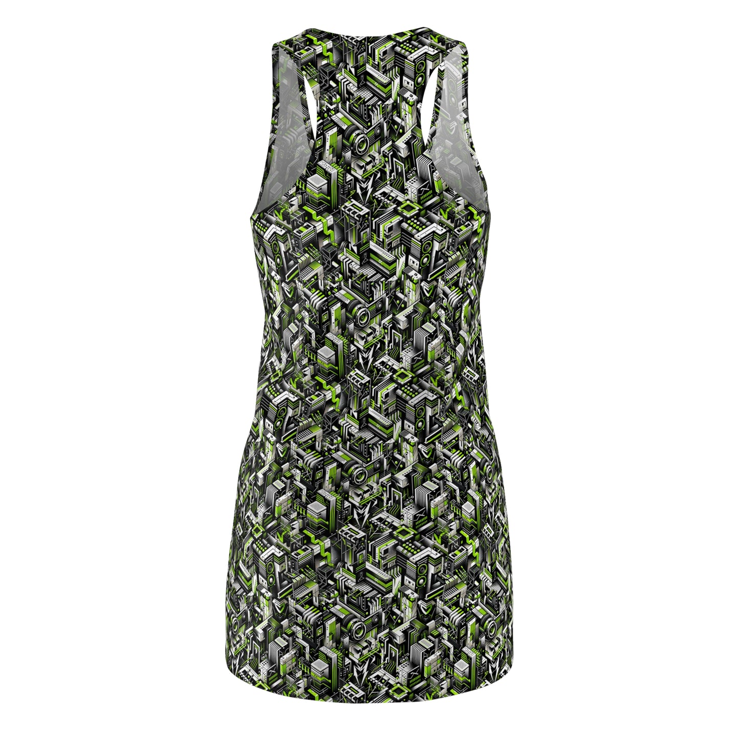 Graffiti Tech Fusion Bold Streetwear Fusion Women's Cut & Sew Racerback Dress - 8404 Design-53
