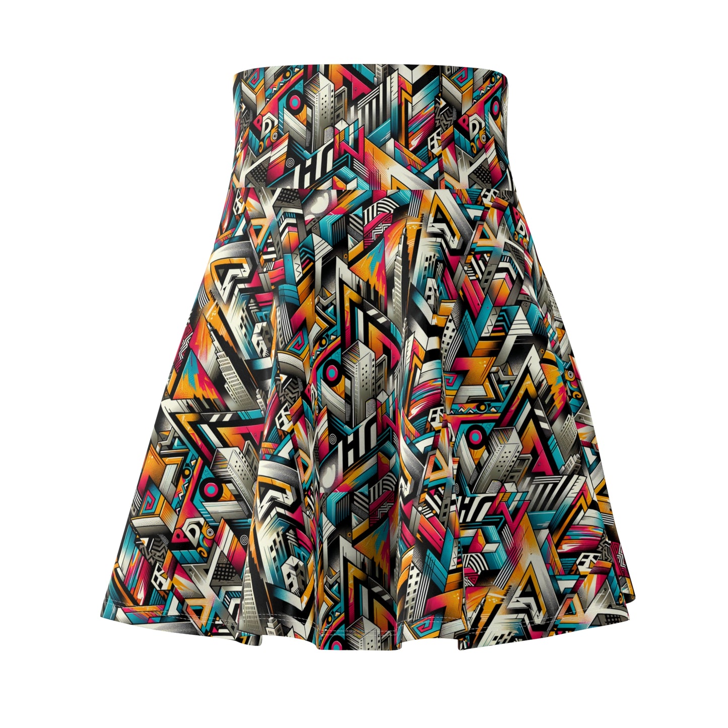 Graffiti Revival Urban Street Art Women's Skater Skirt - 8404 Design-62