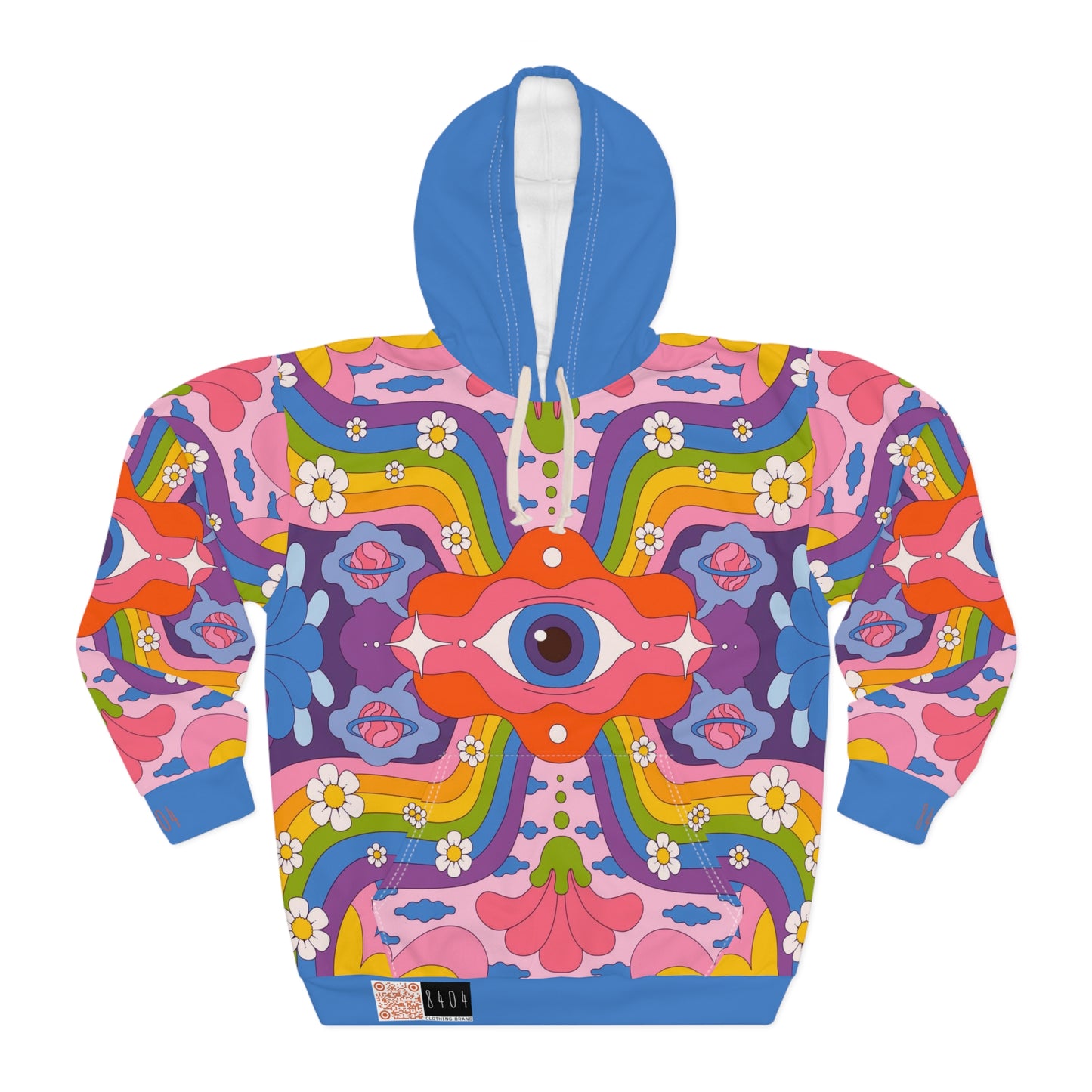 8404's Unisex Adult "The Eye of Trance in Blue" Fashion Pullover Hoodie