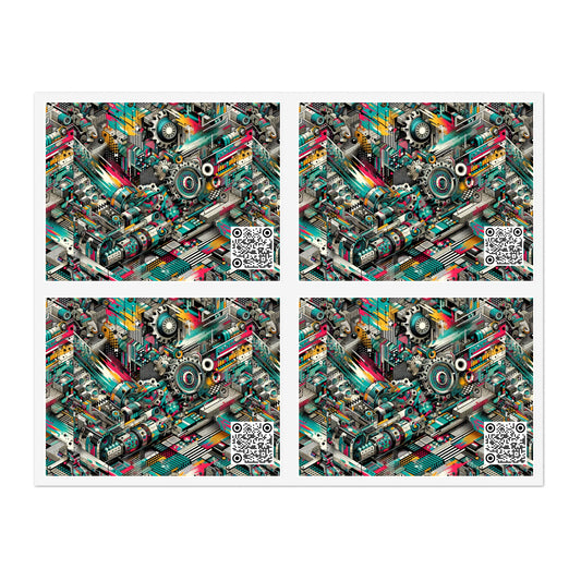 Urban Graffiti Fusion Eclectic Street Art Meets Modern Tech Culture Sticker Sheets - 8404 Design-51
