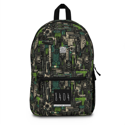 Digital Punk Tech-Inspired Streetwear With a Rebellious Edge Backpack - 8404 Design-69