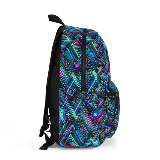 Digital Dreamland Futuristic Tech Aesthetic Backpack - 8404 Design-42