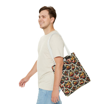 Fire & Flames Bold Streetwear Statement Tote Bag - 8404 Design-57