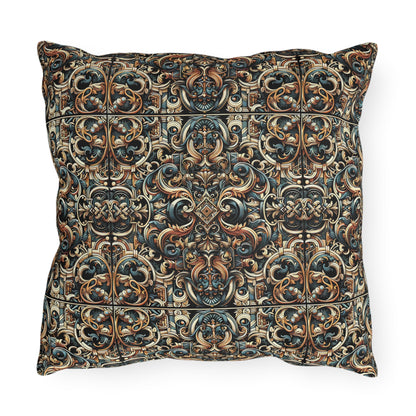 Urban Renaissance Historical Fusion With Street Edge Outdoor Pillow - 8404 Design-59