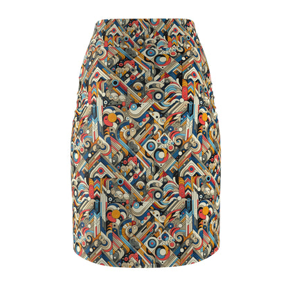 Abstract Graphic Art Modern Artistic Expression Women's Pencil Skirt - 8404 Design-62