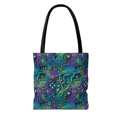 Tech-Infused Neon Tech-Forward Streetwear Tote Bag - 8404 Design-66