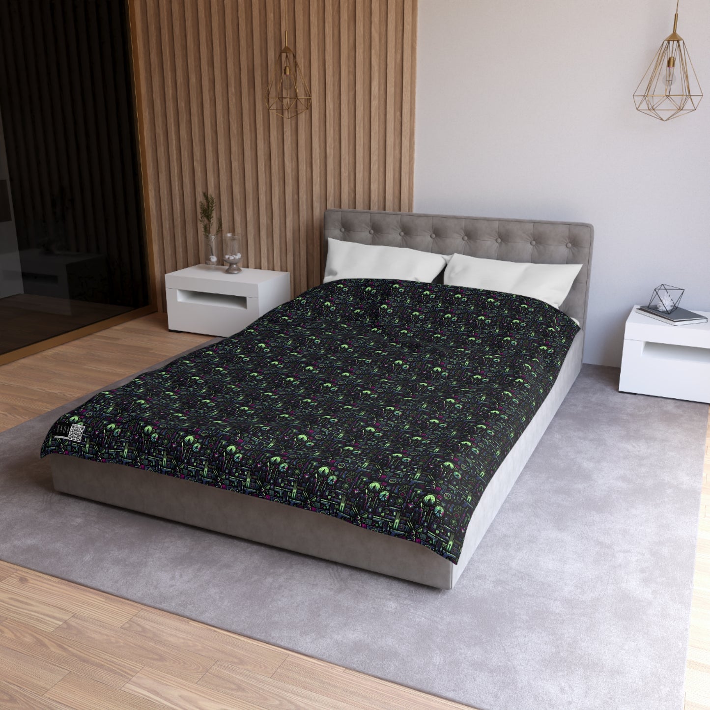 Tech Noir Futuristic Cyberpunk Microfiber Duvet Cover - 8404 Design-63