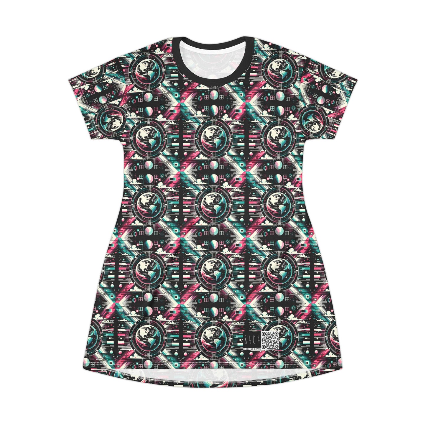 Digital Artistry Digital-native Streetwear T-shirt Dress - 8404 Design-62