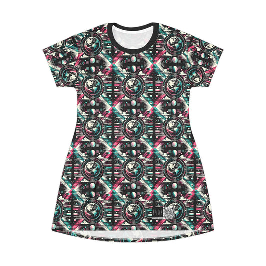 Digital Artistry Digital-native Streetwear T-shirt Dress - 8404 Design-62