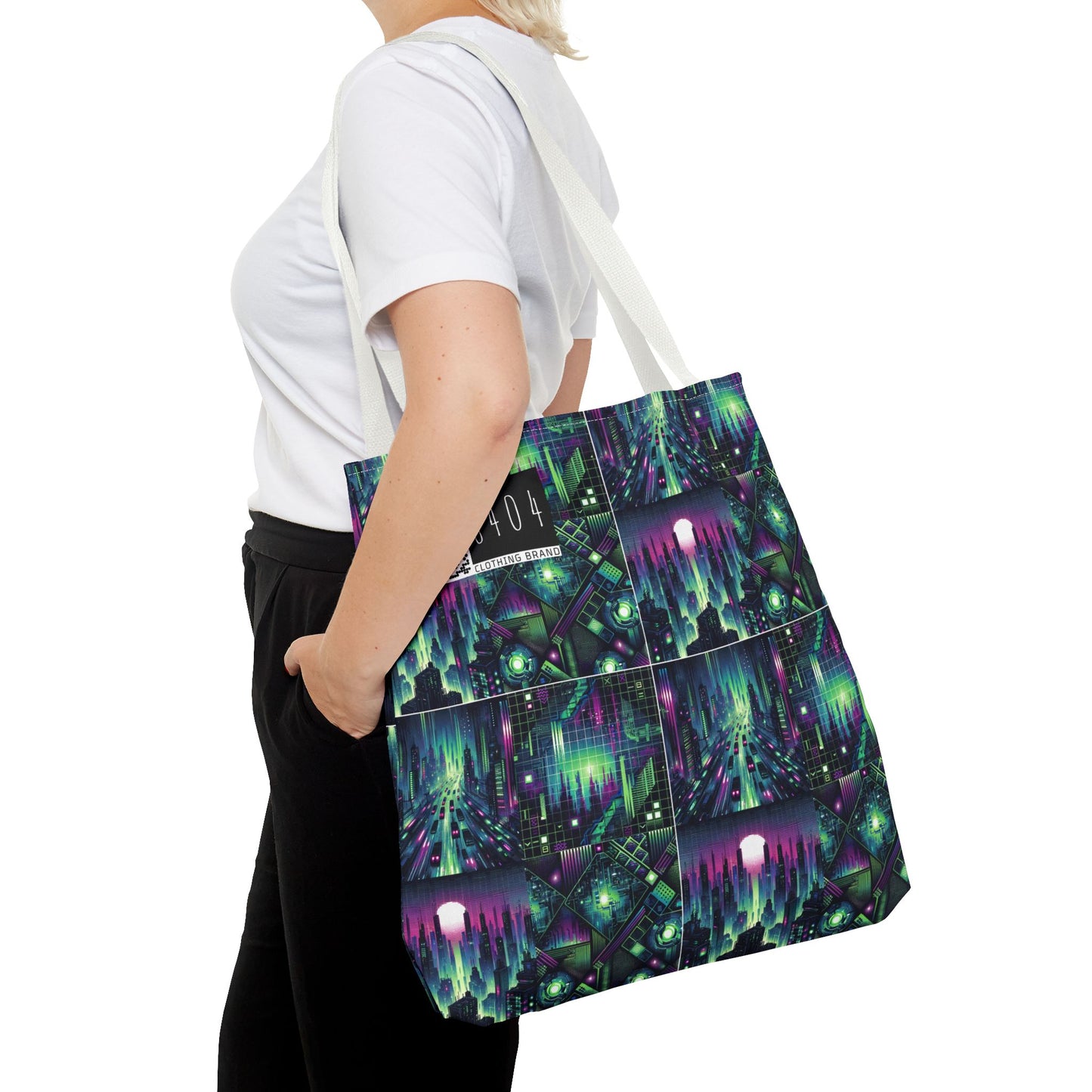 Tech Noir Aesthetics Tech-Forward Urban Dystopia Tote Bag - 8404 Design-54