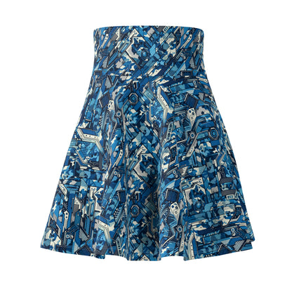 Tech Urban Camo Tech-Forward Streetwear With a Futuristic Military Edge Women's Skater Skirt - 8404 Design-39