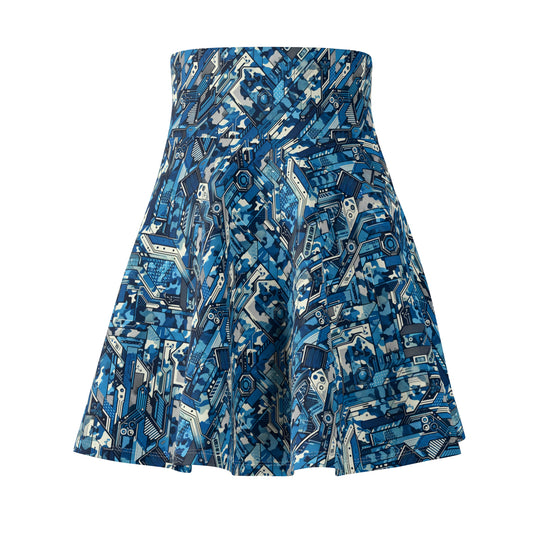 Tech Urban Camo Tech-Forward Streetwear With a Futuristic Military Edge Women's Skater Skirt - 8404 Design-39