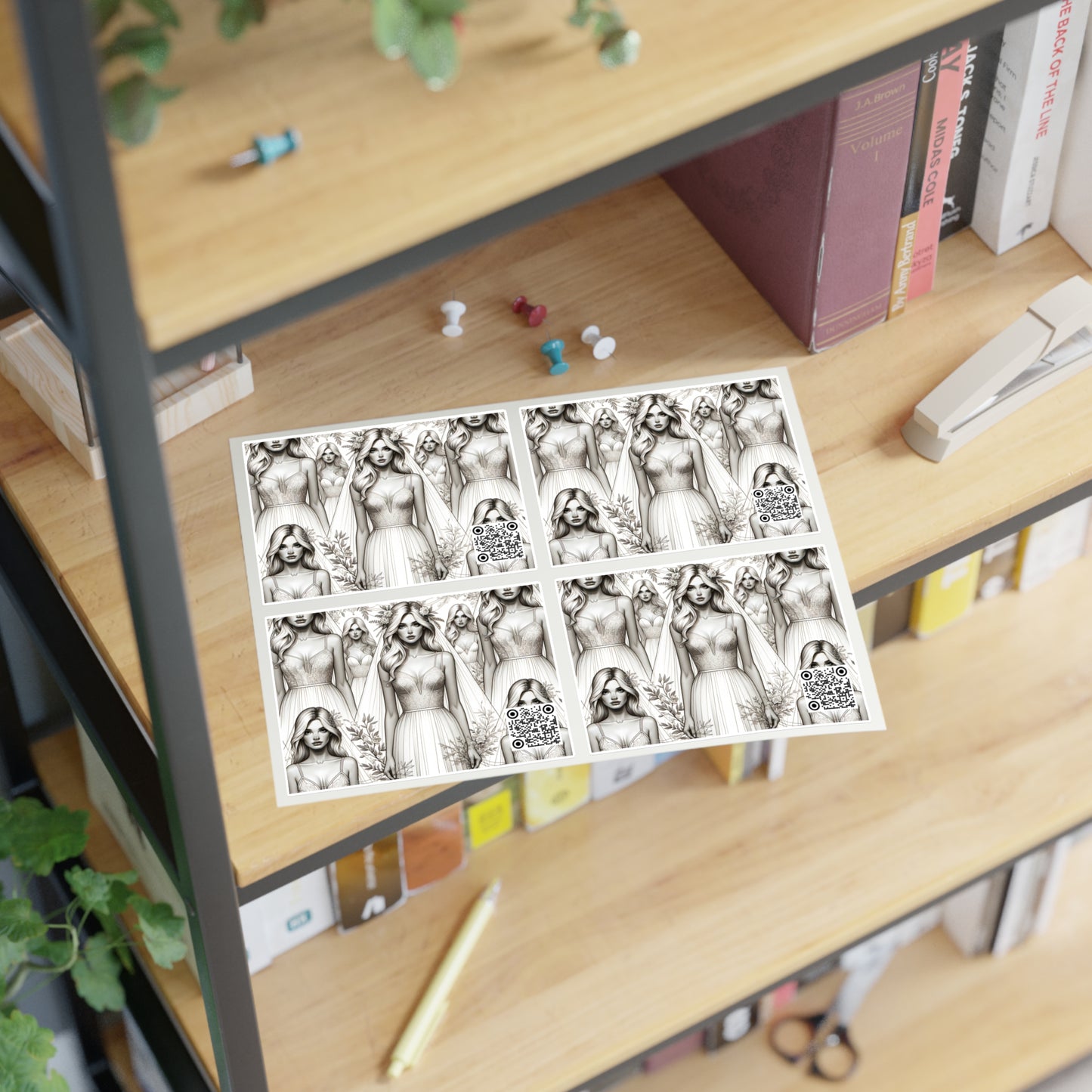 Chic Bridal Minimalism Modern Romantic Sticker Sheet - 8404 Design-58