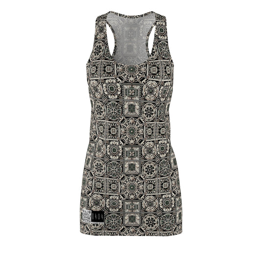 Cyber Garden Party Tech Garden Extravaganza Women's Cut & Sew Racerback Dress - 8404 Design-45